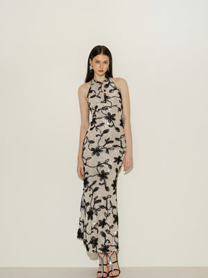 Moonlight Bloom Shadow Sequin Dress（two picture）