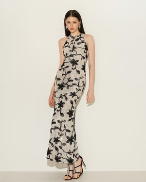 Moonlight Bloom Shadow Sequin Dress（two picture）