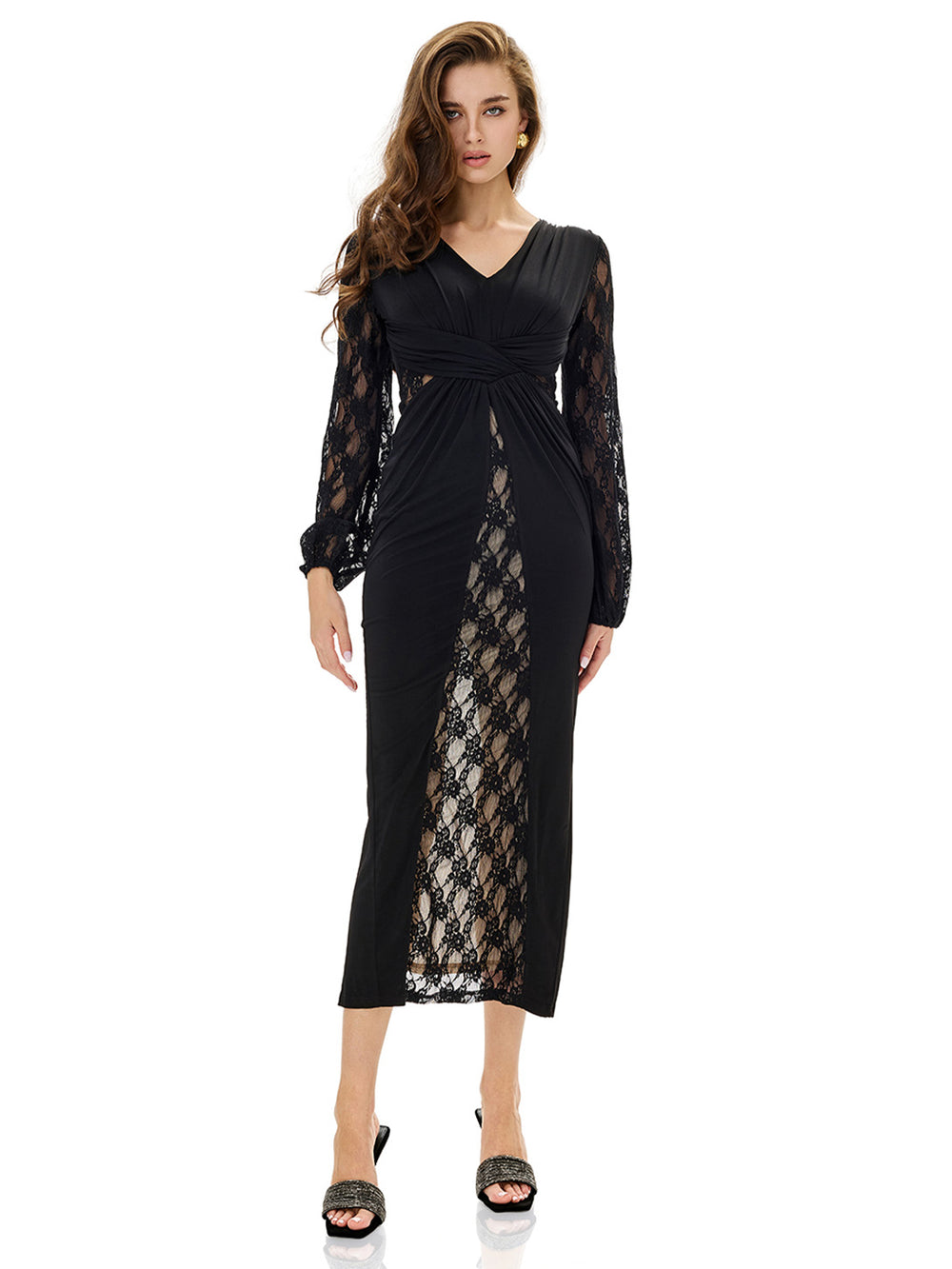Cut Out Lace Panel Bodycon Dress