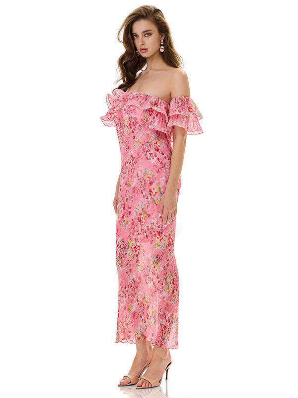 Mint Rose Ruffle Dress