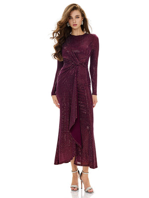 Shimmering Knot Design Bodycon Dress