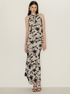 Moonlight Bloom Shadow Sequin Dress