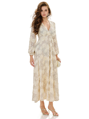 Sequin Embellished Lace Maxi Dress