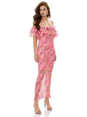 Mint Rose Ruffle Dress