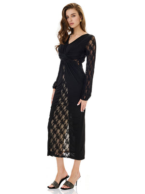Cut Out Lace Panel Bodycon Dress