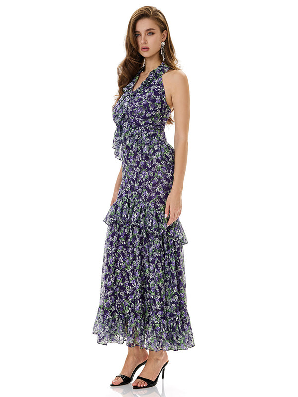 Crochet Lace Layered Ruffle Bodycon Dress
