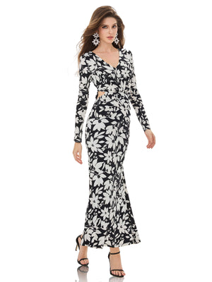 Ink White Imprint Dress