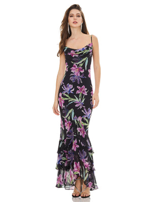 Dark Iris Tiered Dress