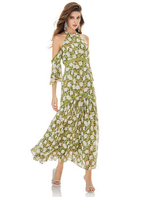Morning Dew Garden Halter Dress