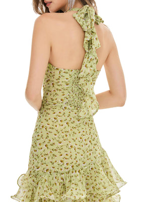 Chartreuse Ruffle Dress