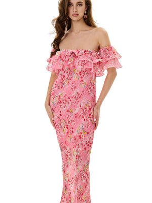 Mint Rose Ruffle Dress