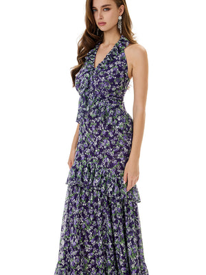 Crochet Lace Layered Ruffle Bodycon Dress