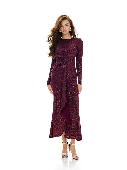 Shimmering Knot Design Bodycon Dress