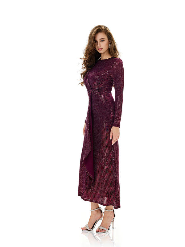 Shimmering Knot Design Bodycon Dress