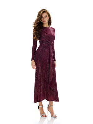 Shimmering Knot Design Bodycon Dress
