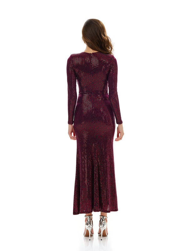 Shimmering Knot Design Bodycon Dress