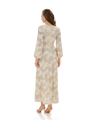 Sequin Embellished Lace Maxi Dress