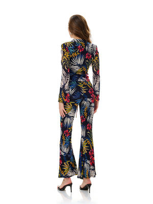 Tropical Print Wrap Top & Pant Sets