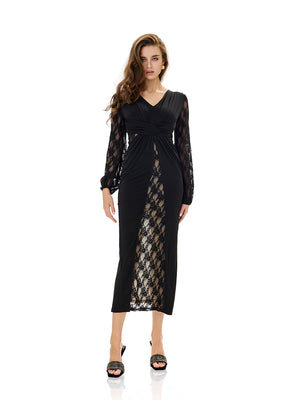 Cut Out Lace Panel Bodycon Dress