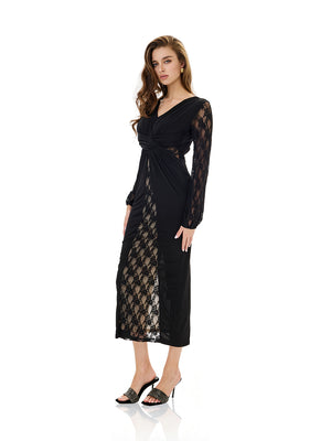 Cut Out Lace Panel Bodycon Dress