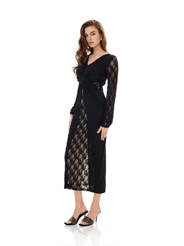 Cut Out Lace Panel Bodycon Dress