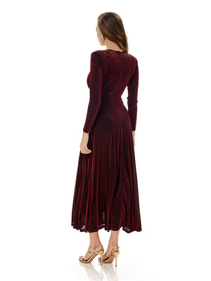 Ruched Draped Slit Evening Gown