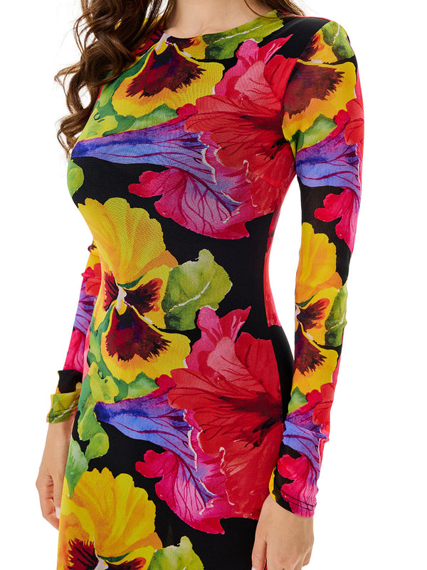 Bloom Floral Long Sleeve Bodycon Dress