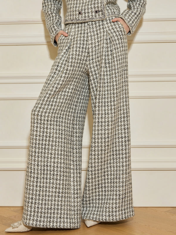 Tweed Tank & Jacket & Wide Leg Pant Sets
