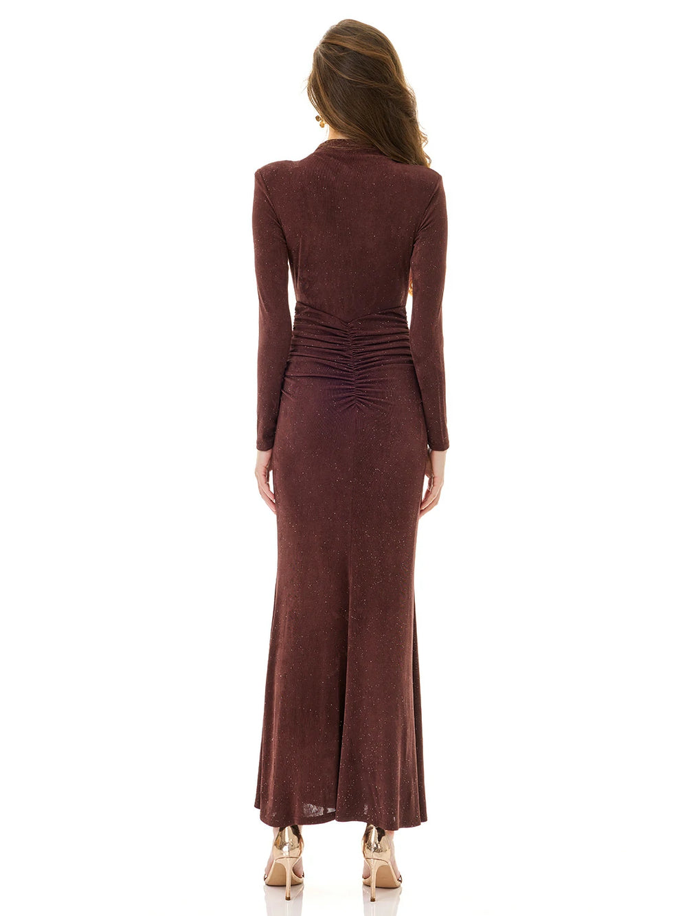 Shimmering Brown Maxi Dress
