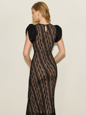 Short Sleeve Lace Mermaid Gown