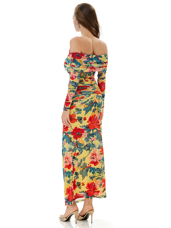 Floral Print Off Shoulder Top & Skirt Sets
