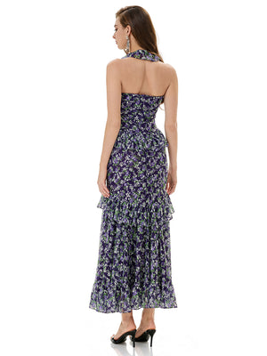 Crochet Lace Layered Ruffle Bodycon Dress