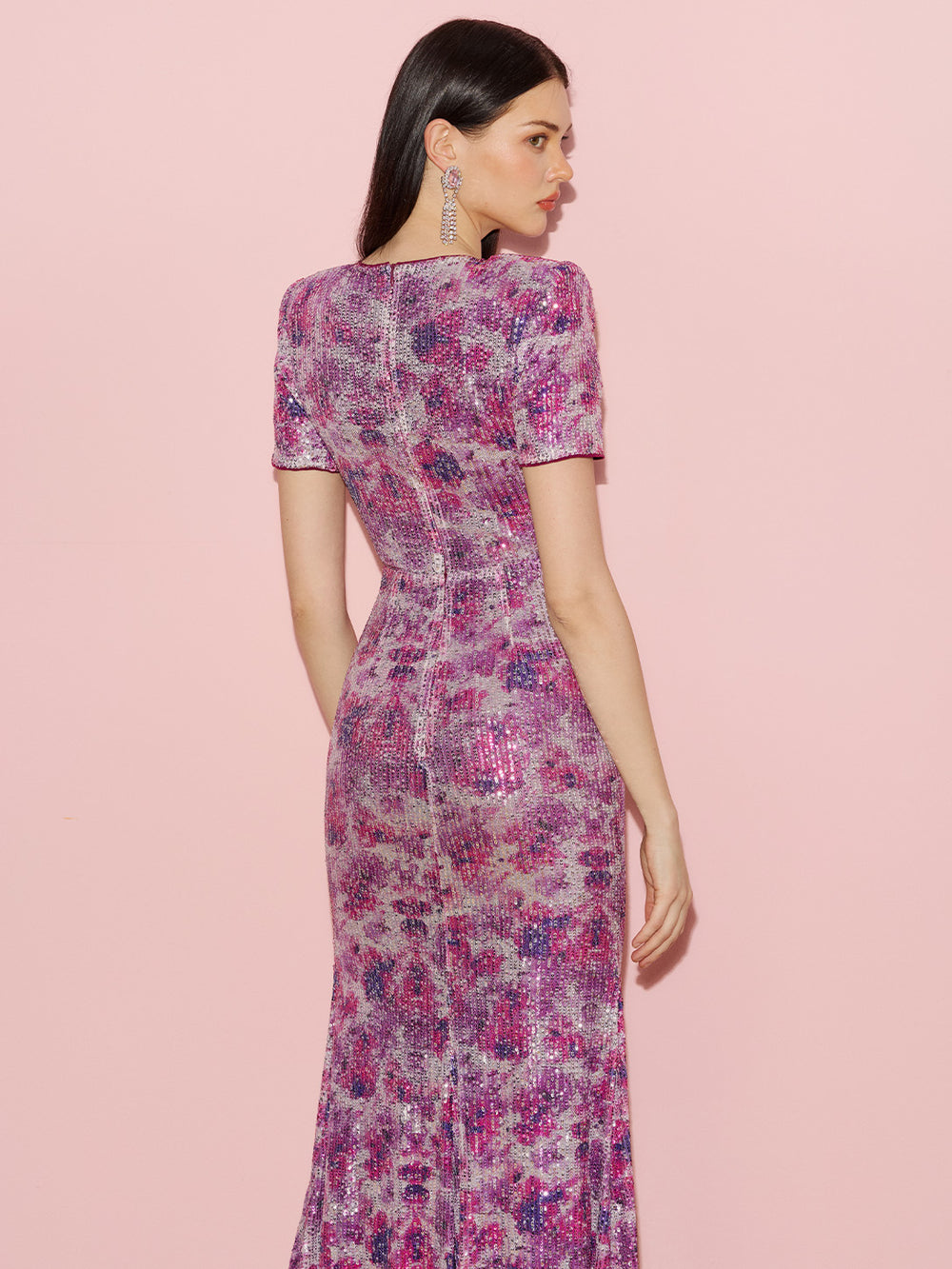 Amethyst Hues Sequined Maxi Dress
