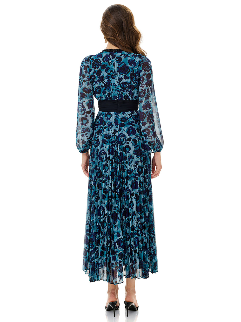 Floral Print Pleated Dress