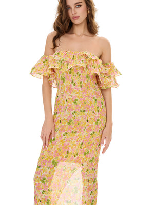 Mint Rose Ruffle Dress