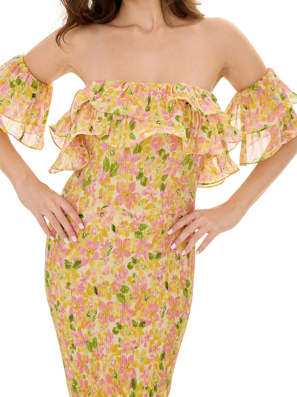 Mint Rose Ruffle Dress