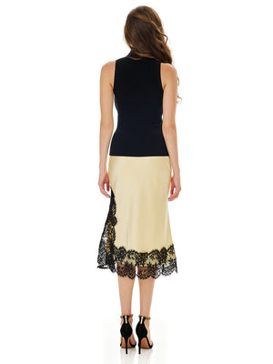 Knit Sleeveless Top & Eyelash Lace Skirt Sets