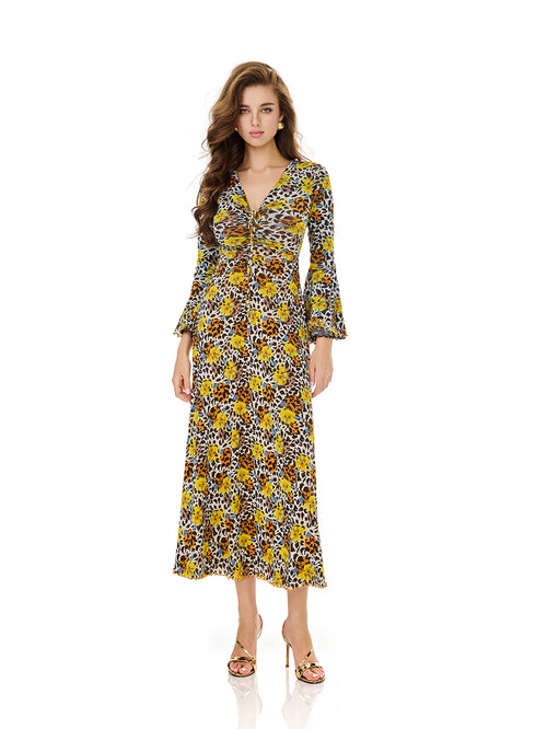 Reversible Floral Leopard Print  Dress