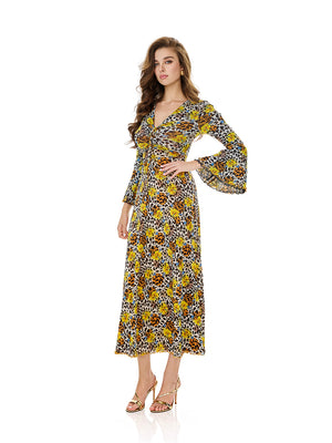 Reversible Floral Leopard Print  Dress