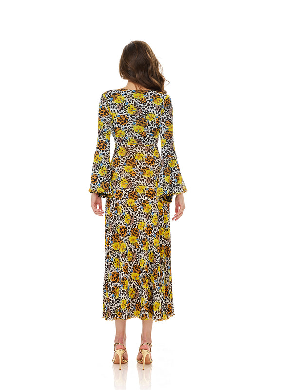 Reversible Floral Leopard Print  Dress