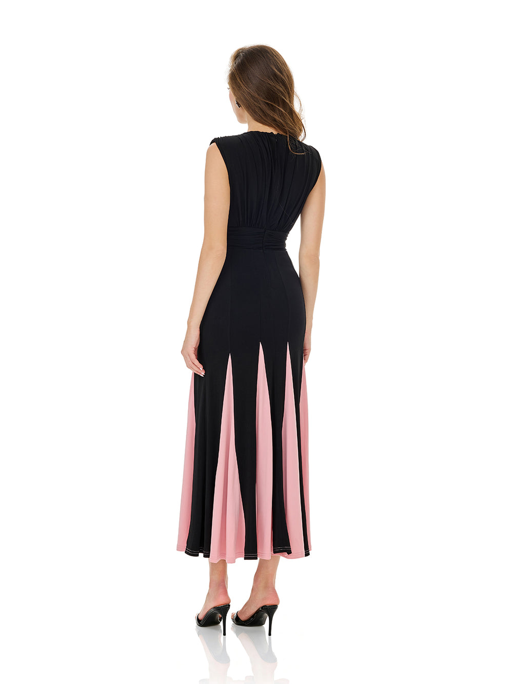 Sculpted Color Block Midi Dress