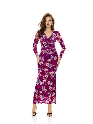 Floral Print Side Slit Bodycon Dress