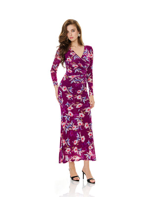Floral Print Side Slit Bodycon Dress