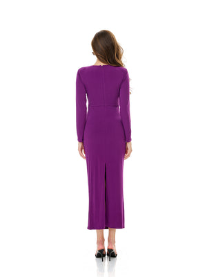 Ruched Lace Detail Evening Dress
