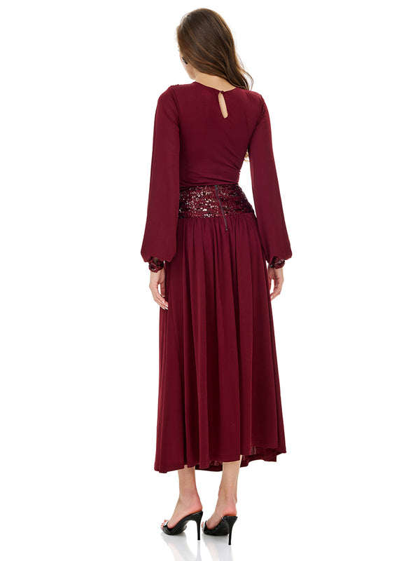 Balloon Sleeve Ruched Top & Skirt Sets