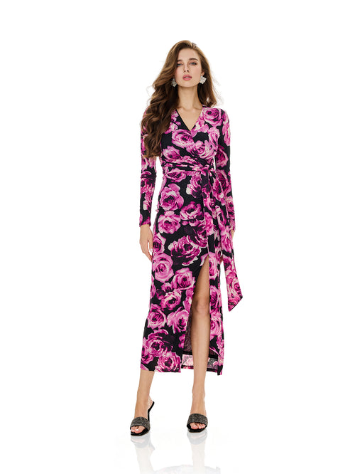 Bloom Floral V-Neck Wrap Dress