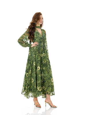 Botanical Whisper Printed Maxi Dress
