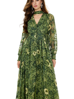 Botanical Whisper Printed Maxi Dress