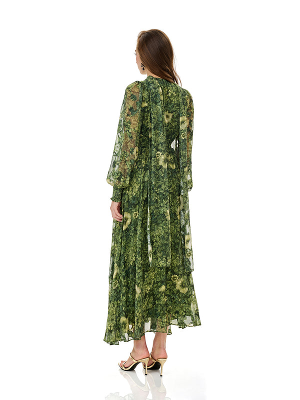 Botanical Whisper Printed Maxi Dress
