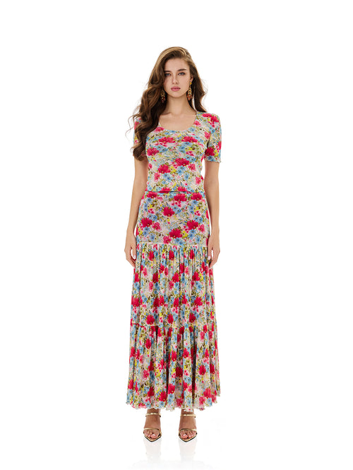Reversible Floral/Geometric Print Skirt Sets